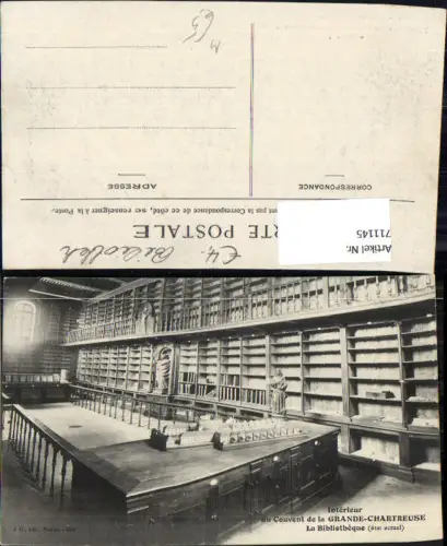 711145 France Interieur du Couvent de la Grande-Chartreuse La Bibliotheque Bibliothek