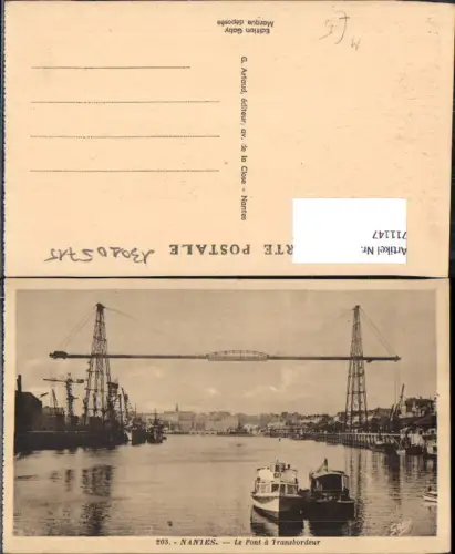 711147 France Nantes Le Pont de Transbordeur Brücke Schwebefähre Schiffe Hafen