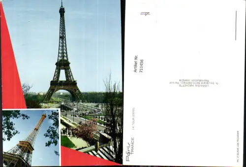 711456 France Mehrbild AK Paris La Tour Eiffel Eiffelturm