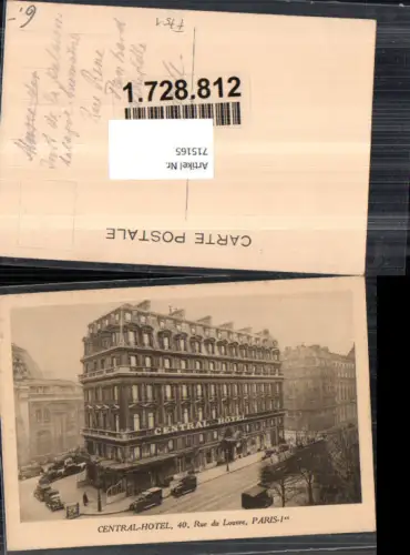 715165 France Paris Central Hotel Rue du Louvre