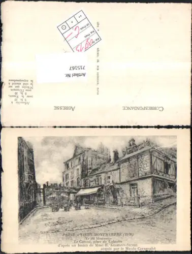 715167 Radierung France Paris Vieux Montmartre old Calvaire H. Kosmann-Sichel