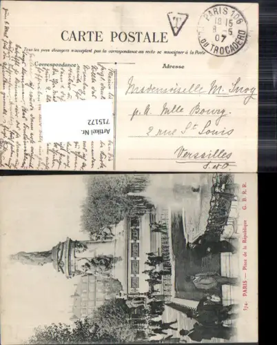 715172 France Paris Place de la republique Leute 1907