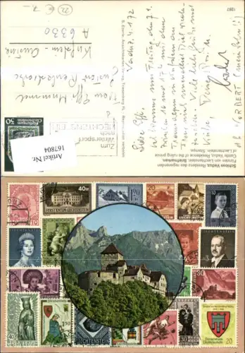 167804,Vaduz Schloss Vaduz Fürstentum Liechtenstein Mehrbild Ak Briefmarken 1972