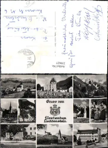 239627,Fürstentum Liechtenstein Totale Schloss Vaduz Rotes Haus Rathaus Balzers Kirche