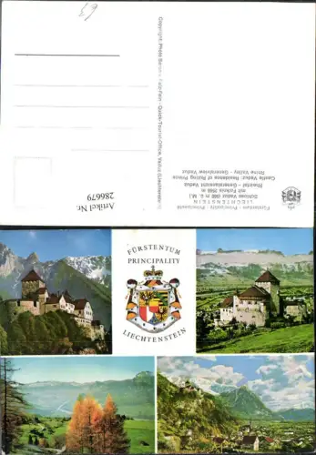 286679,Schloss Burg Vaduz m. Falknis Bergkulisse Landschaft Mehrbildkarte