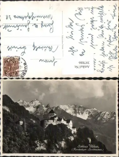 397886,Fürstentum Liechtenstein Schloss Vaduz Bergkulisse