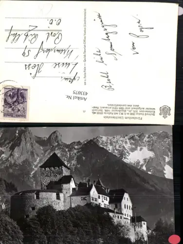 433075,Fürstentum Liechtenstein Schloss Vaduz m. Falknis Bergkulisse