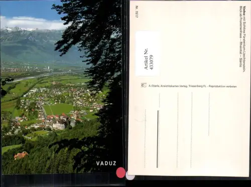 433079,Fürstentum Liechtenstein Vaduz Totale m. Schloss Bergkulisse