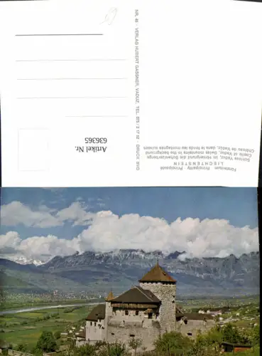 636365,Schloss Vaduz m. Schweizerberge Principality of Liechtenstein