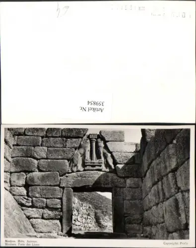359854,Greece Mycenes Mykene Porte des Lions Löwentor Relief