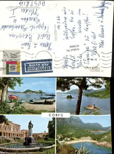 433060,Greece Corfu Corfou Korfu Bucht Küste Insel Brunnen Mehrbildkarte