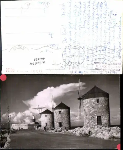 442124,Greece Rhodes Rhodos The Milli Moulins Windmühlen