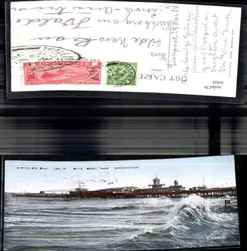 91824,New Brighton Storm Ansicht Kai Hafen 1928