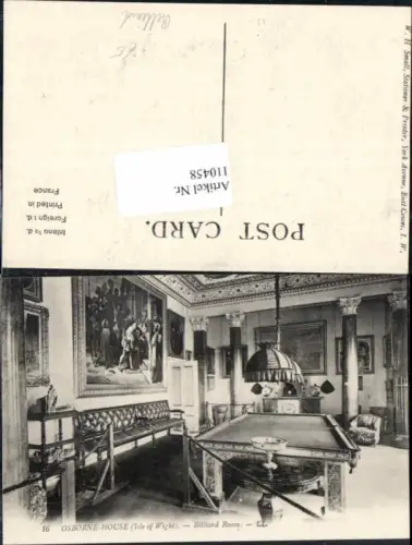 110458,Isle of Wight Osborne House Billiard Room Snooker pub LL 16
