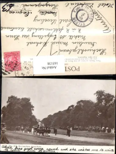 165138,London Hyde Park Rotten Row Kutsche Pferde Personen 1903