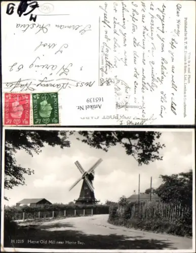 165139,Herne Old Mill near Herne Bay Windmühle Strassenansicht 1938