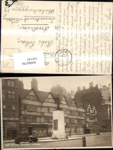 165145,London Holborn Old Houses Automobil 1929