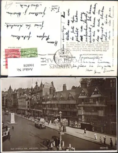 166858,London Old Staple Inn Holborn Autobus Bus Personen 1930