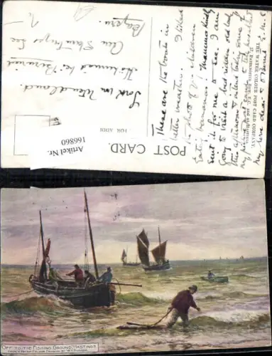 166860,Hastings Off the Fishing Ground Segelboot Fischer Künstler Ak