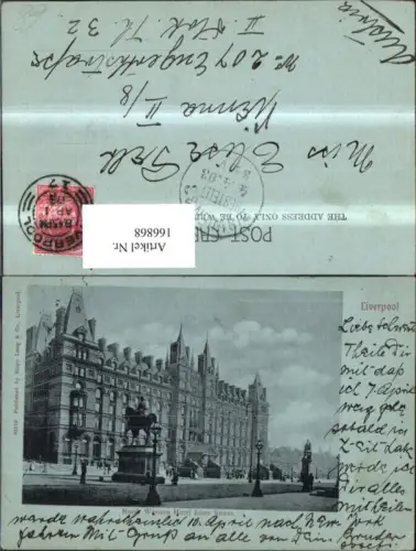 166868,Liverpool North Western Hotel Lime Street 1903