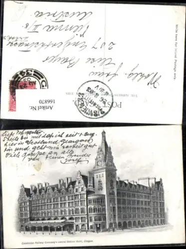 166870,Glasgow Caledonian Railway Company Central Station Hotel 1903
