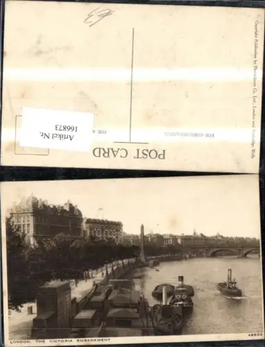 166873,London the Victoria Embankment Schiff Dampfer