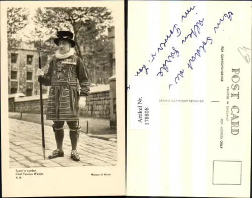 178808,England London Tower of London Chief Yeoman Warder Wachposten