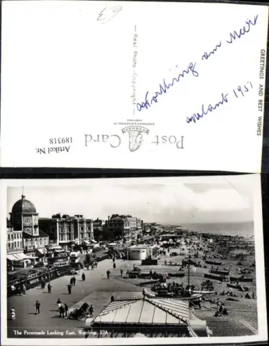 189318,England Worthing The Promenade Looking East Strandpromenade Foto Ak