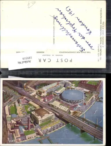 189319,England London Festausstellung Vogelschau 1951