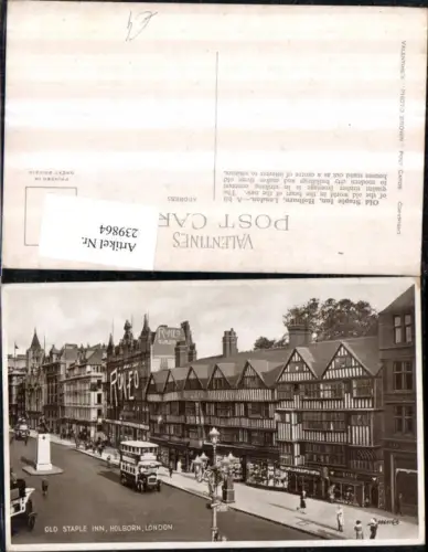 239864,London Holborn Old Staple Inn Geschäfte Roneo Building Doppelbus