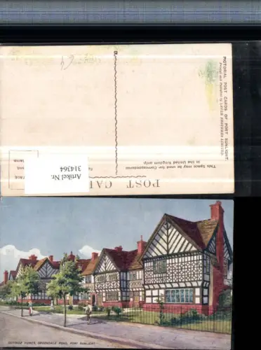 314364,Künstler AK Port Sunlight Greendale Road Cottage Homes