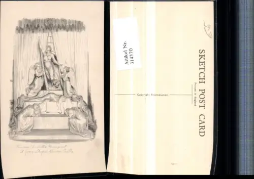 314370,Künstler AK Windsor Castle St. Georges Chapel Princess Charlottes Monument Denkmal