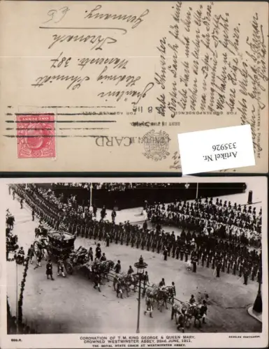 335926,London Coronation of T.M. King George and Queen Mary crowned Westminster Abbey
