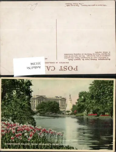 351394,London Buckingham Palace from St. James Park Palast