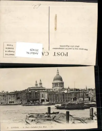 351429,London St. Pauls Cathedral from River Kirche Boote