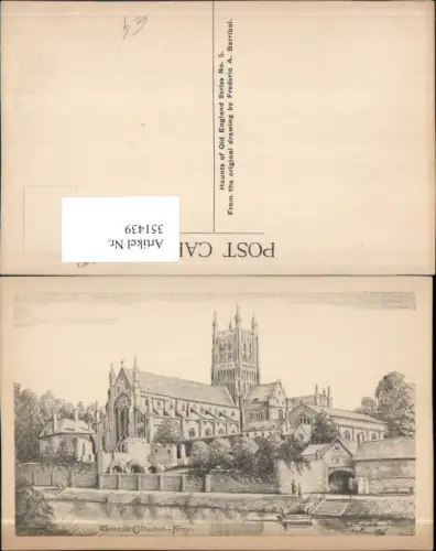 351439,Künstler AK Frederic A. Barribal Ferry Worcester Cathedral Kirche