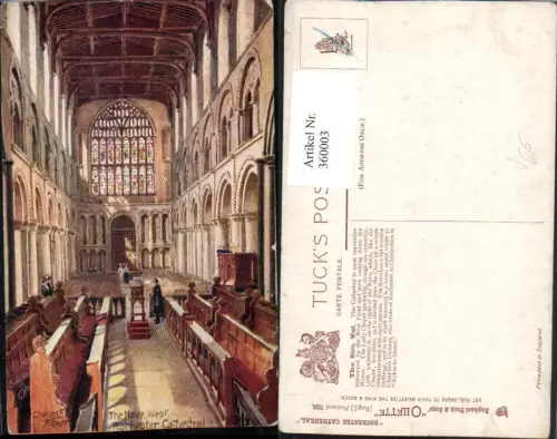 360003,Künstler AK Charles F. Flower Rochester Cathedral Kirche Chor pub Raphael Tuck e Sons 7024