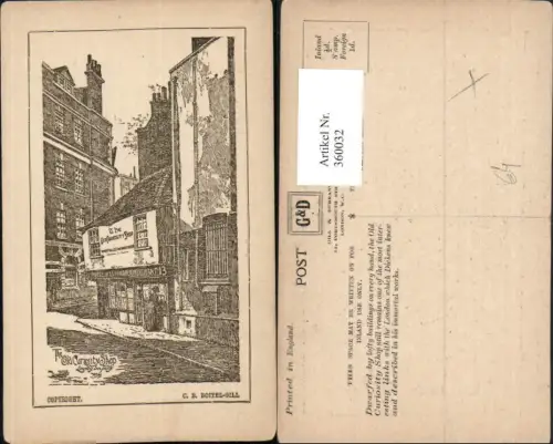 360032,Künstler AK London Lincolns Inn Field Old Curiosity Shop Geschäft