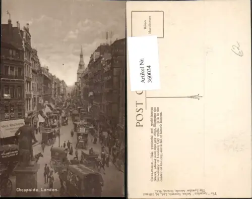 360034,London Cheapside Straßenansicht Kutschen Hale Brothers Geschäfte