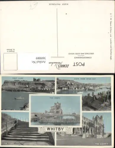 360089,Whitby Totale Abbey Abtei Steps Stiegen Cliff Klippe Mehrbildkarte