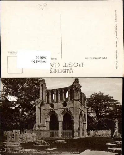 360109,Dryburgh Abbey St. Marys Aisle and Tomb of Sir Walter Scott Ruine Grabmal
