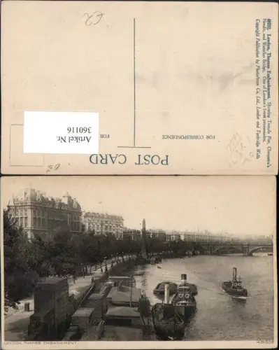 360116,London Thames Embankment Themse Promenade Dampfer Obelisk