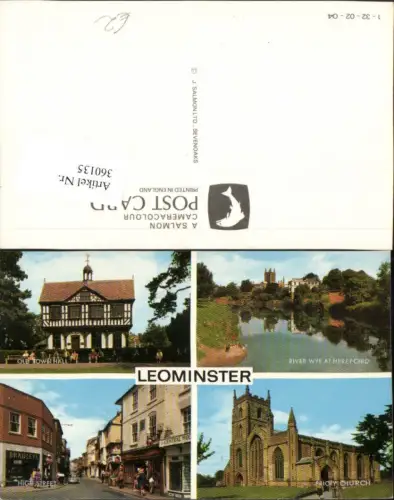 360135,Leominster High Street Townhall Priory Church Rathaus Kirche Mehrbildkarte