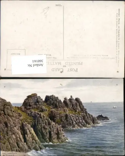 360161,Künstler AK A. R. Quinton Penzance The Logan Rock Felsenküste Felsen