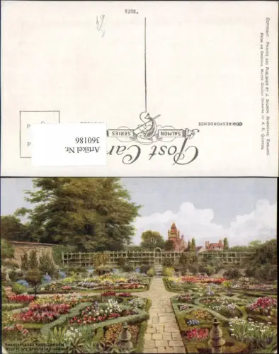 360186,Künstler AK A. R. Quinton Stratford-on-Avon New Place Shakespeares Knot Garden Garten