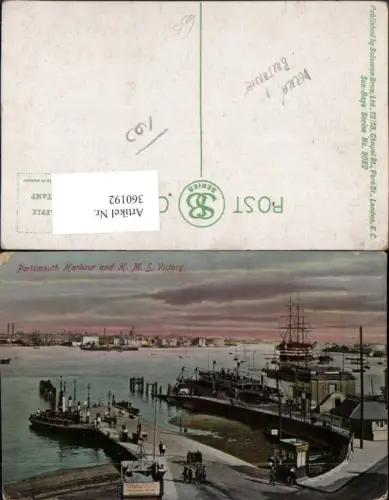 360192,Portsmouth Harbour and H.M.S.Victory Hafen Segelschiff