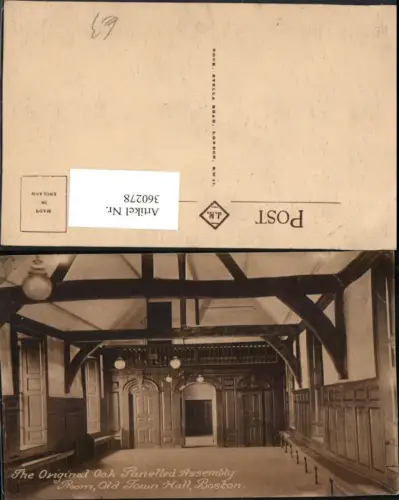 360278,Boston Old Town Hall Original Oak panelled assembly room Altes Rathaus