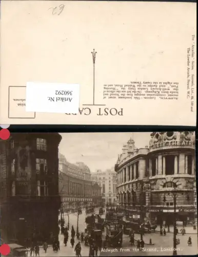 360292,London Aldwych from the Strand Straßenansicht Postamt Gaiety Theatre