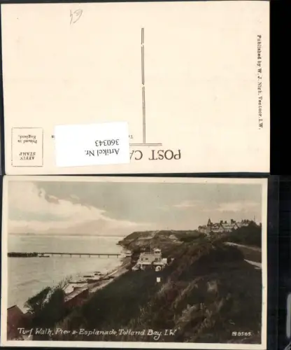 360343,Isle of Wight Totland Bay Turf Walk Pier and Esplanade Strand Küste Steg