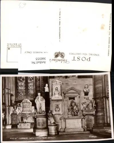 360355,London Westminster Abbey Poets Corner Statuen
